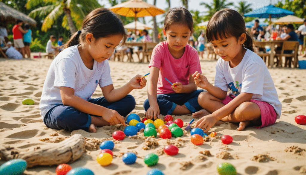 Ateliers enfants et activités surprises près des plages de Thaïlande